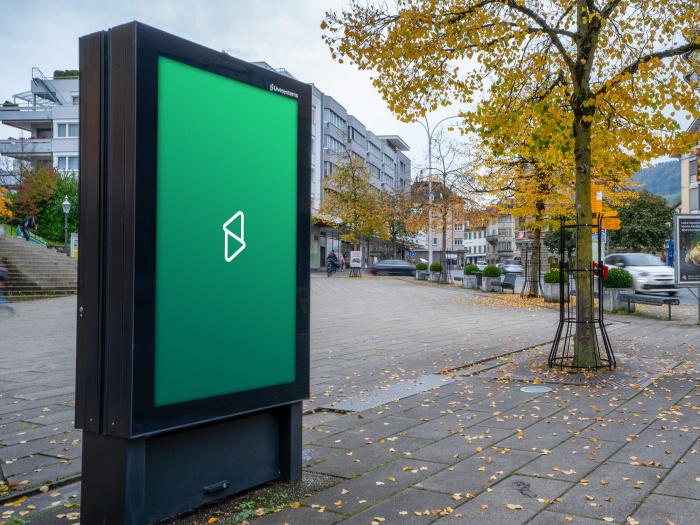 Werbung mitten in der Stadt